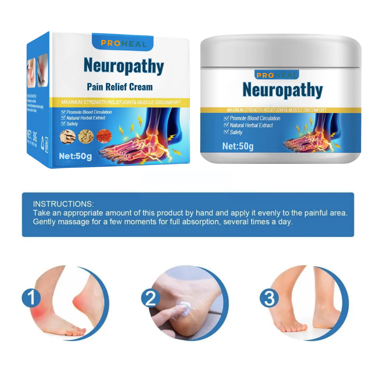 Neuropathy Nerve Healing Cream (Buy 1 get 1 FREE)